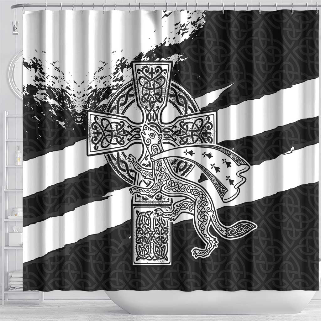 Brittany Celtic Cross Shower Curtain Celtic Pattern - Wonder Print Shop