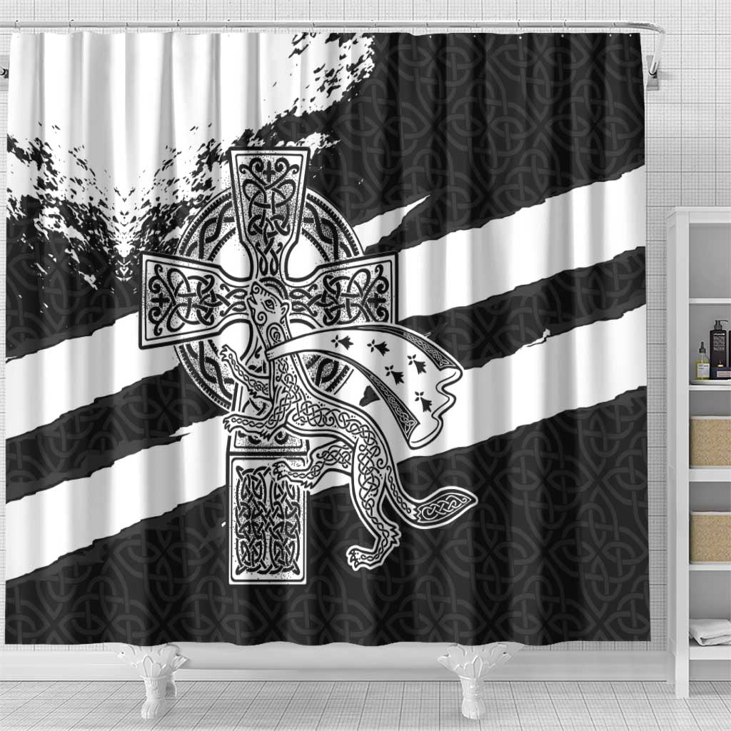 Brittany Celtic Cross Shower Curtain Celtic Pattern - Wonder Print Shop