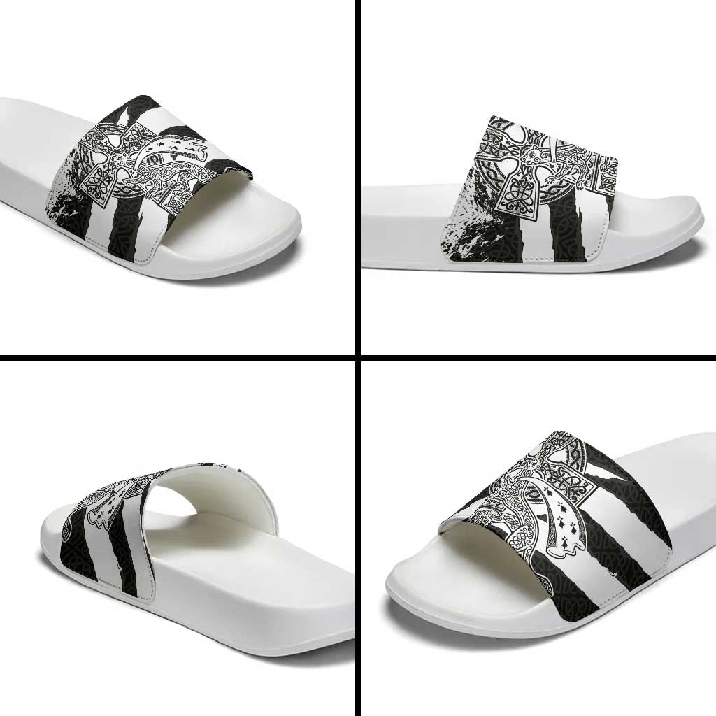 Brittany Celtic Cross Slide Sandals Celtic Pattern - Wonder Print Shop