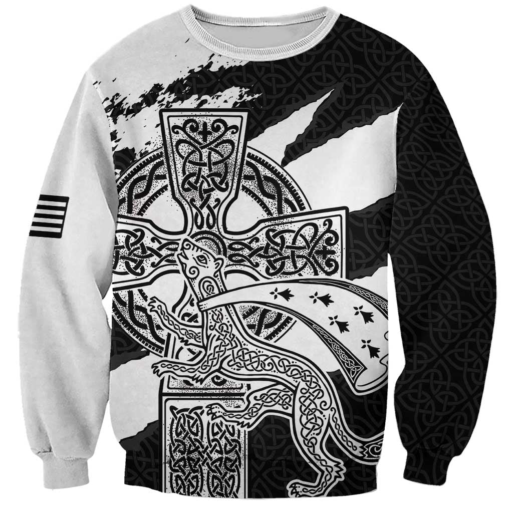 Brittany Celtic Cross Sweatshirt Celtic Pattern - Wonder Print Shop