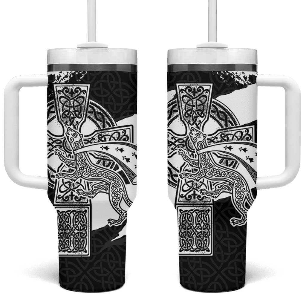 Brittany Celtic Cross Tumbler With Handle Celtic Pattern - Wonder Print Shop