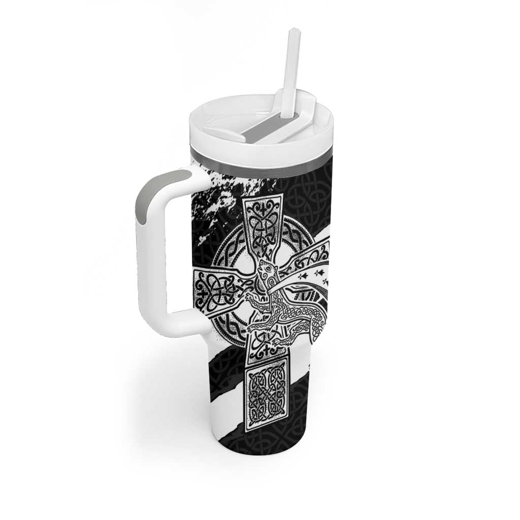 Brittany Celtic Cross Tumbler With Handle Celtic Pattern - Wonder Print Shop