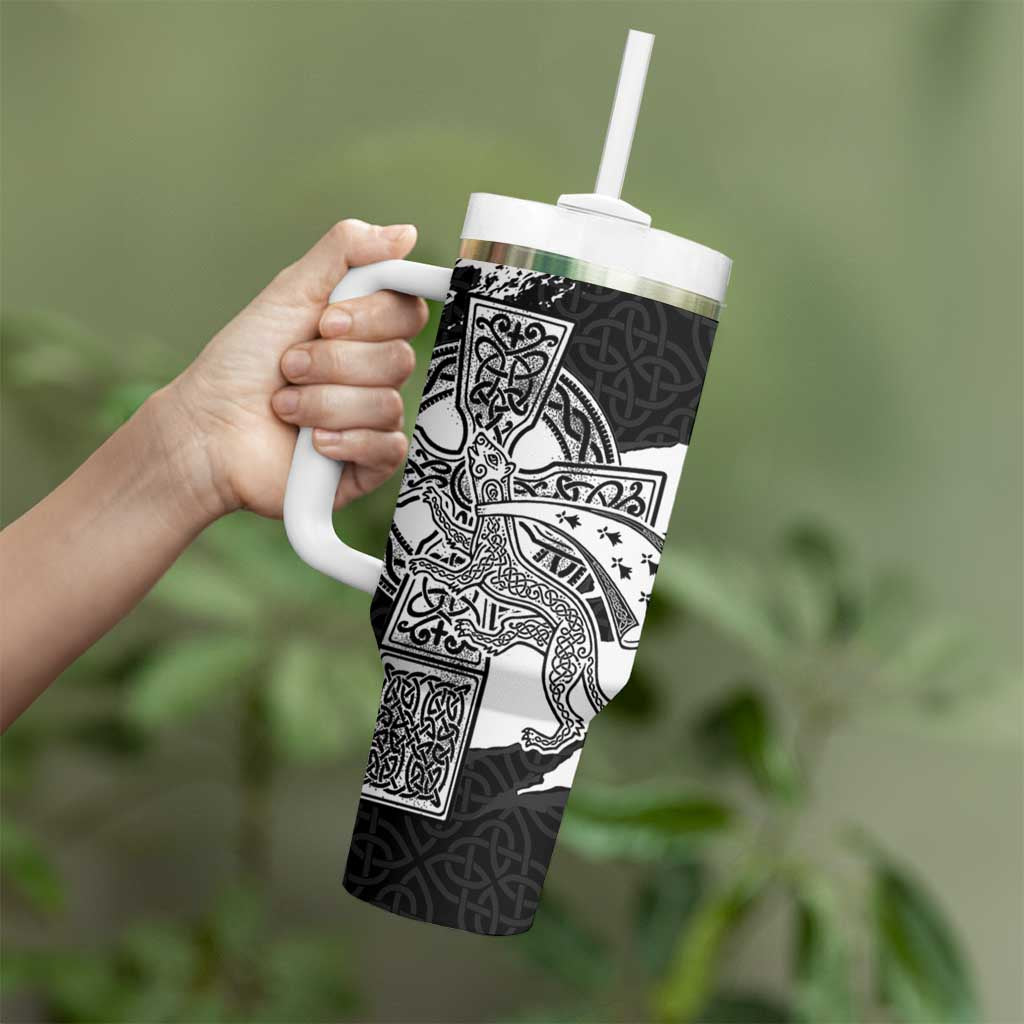 Brittany Celtic Cross Tumbler With Handle Celtic Pattern - Wonder Print Shop