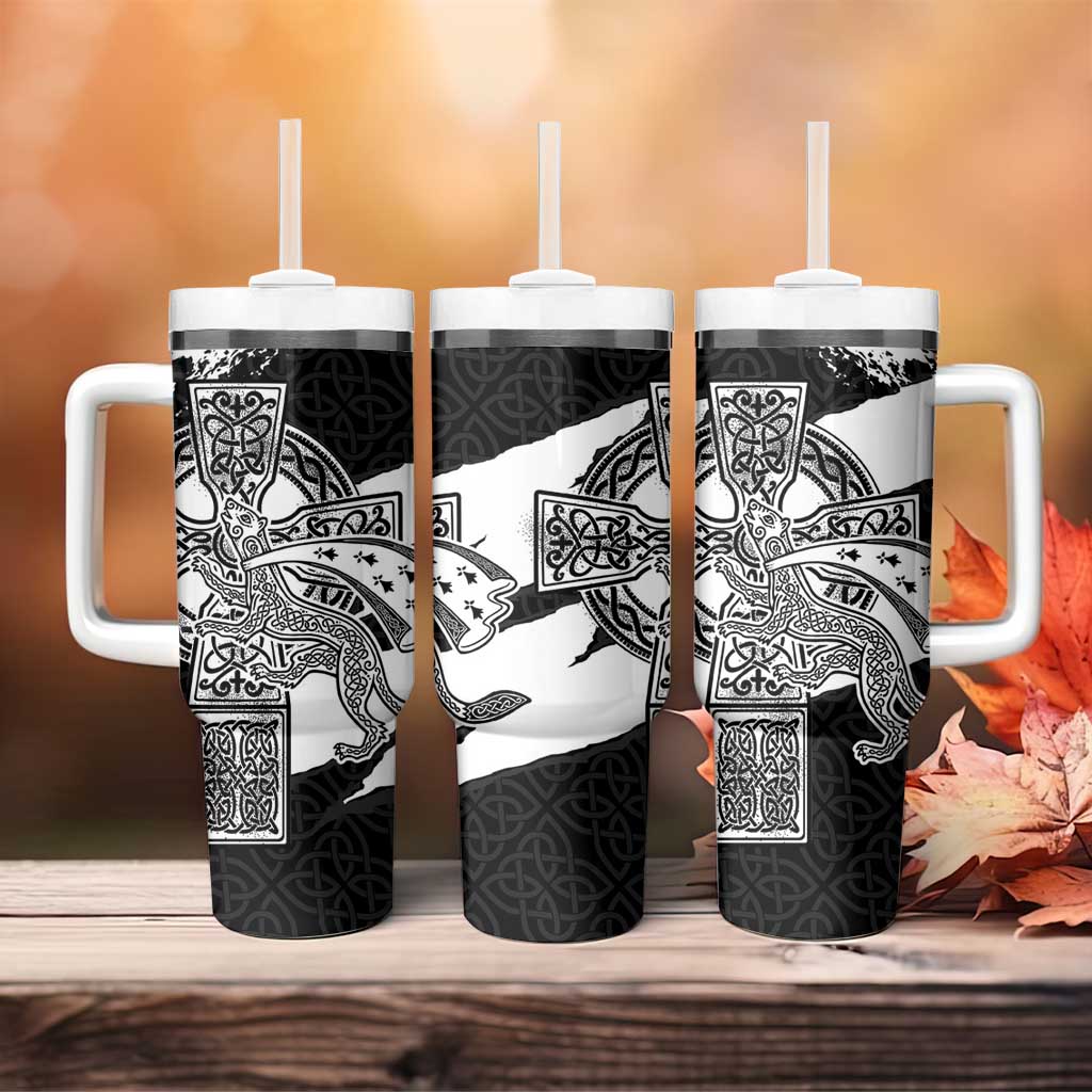 Brittany Celtic Cross Tumbler With Handle Celtic Pattern - Wonder Print Shop
