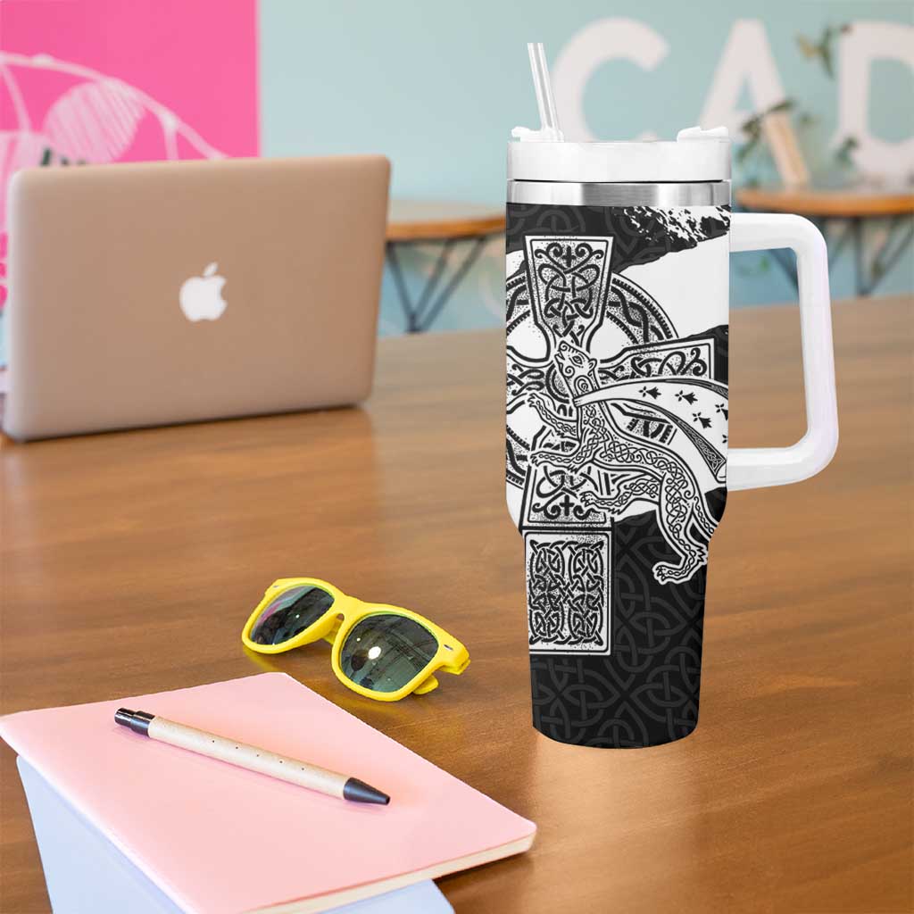 Brittany Celtic Cross Tumbler With Handle Celtic Pattern - Wonder Print Shop