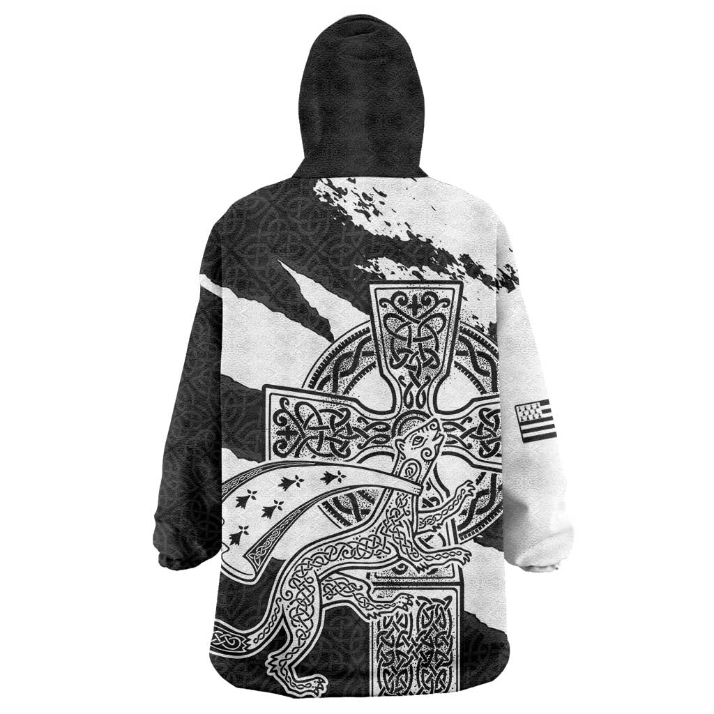Brittany Celtic Cross Wearable Blanket Hoodie Celtic Pattern - Wonder Print Shop