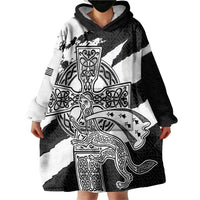 Brittany Celtic Cross Wearable Blanket Hoodie Celtic Pattern - Wonder Print Shop
