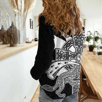 Brittany Celtic Cross Women Casual Shirt Celtic Pattern - Wonder Print Shop