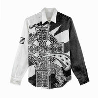 Brittany Celtic Cross Women Casual Shirt Celtic Pattern - Wonder Print Shop
