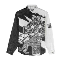 Brittany Celtic Cross Women Casual Shirt Celtic Pattern - Wonder Print Shop