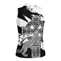 Brittany Celtic Cross Women Sleeveless Polo Shirt Celtic Pattern - Wonder Print Shop