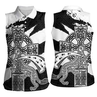 Brittany Celtic Cross Women Sleeveless Polo Shirt Celtic Pattern - Wonder Print Shop