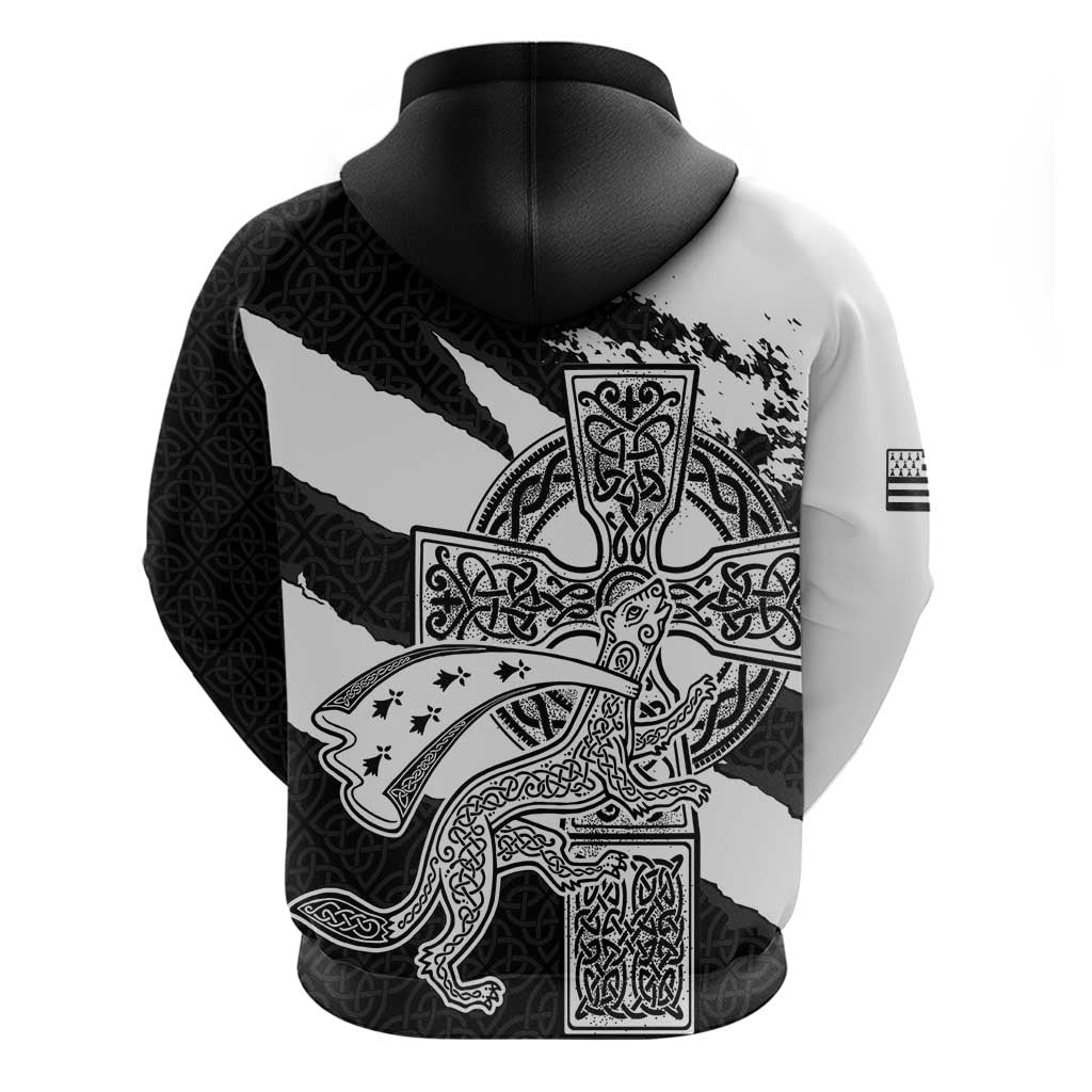 Brittany Celtic Cross Zip Hoodie Celtic Pattern - Wonder Print Shop