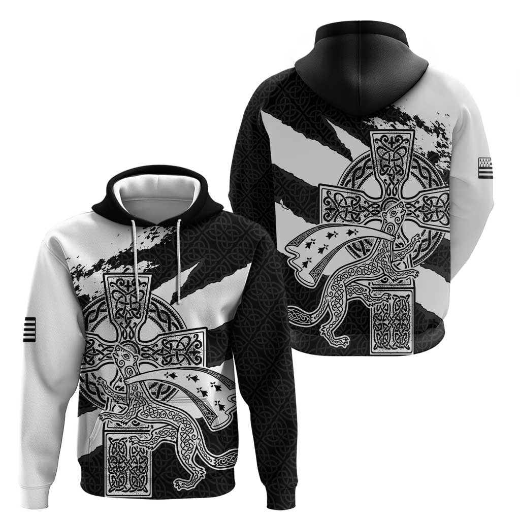 Brittany Celtic Cross Zip Hoodie Celtic Pattern - Wonder Print Shop