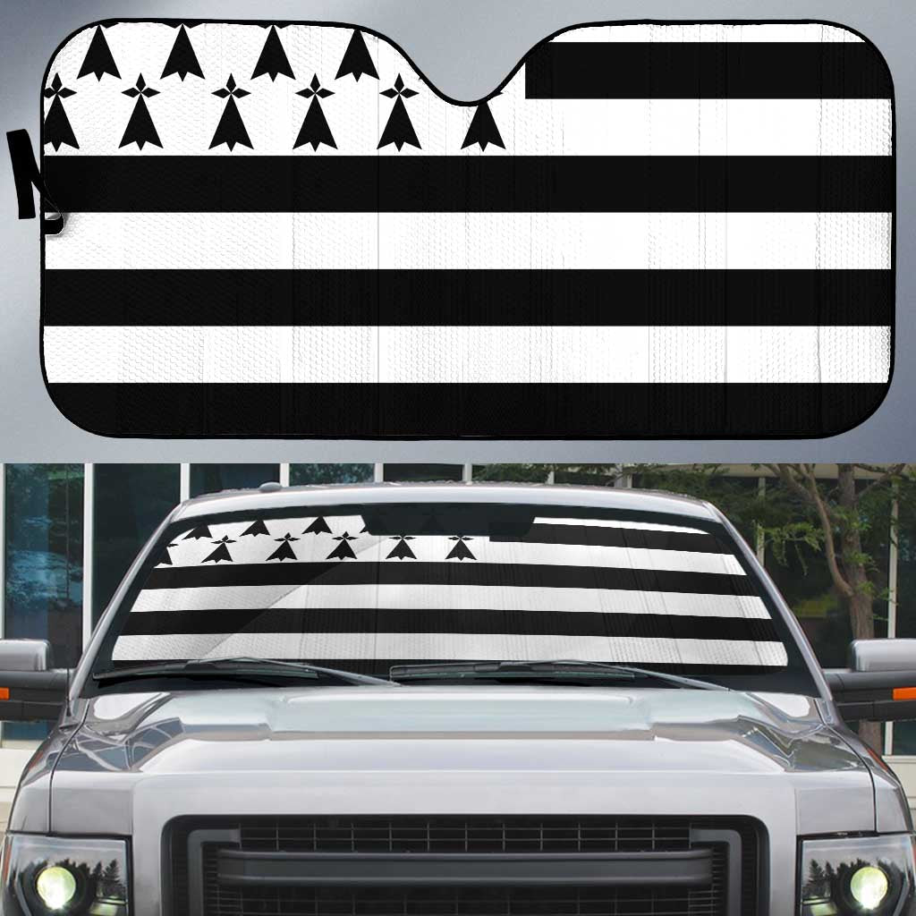 Brittany Flag Style Auto Sun Shade Kentoch Mervel Eget Bezan Saotret - Wonder Print Shop