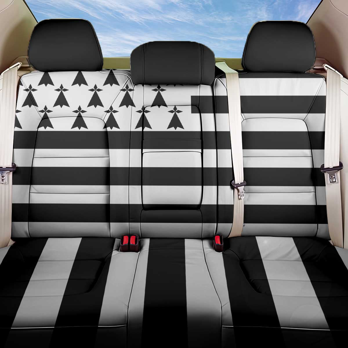 Brittany Flag Style Back Car Seat Cover Kentoch Mervel Eget Bezan Saotret - Wonder Print Shop