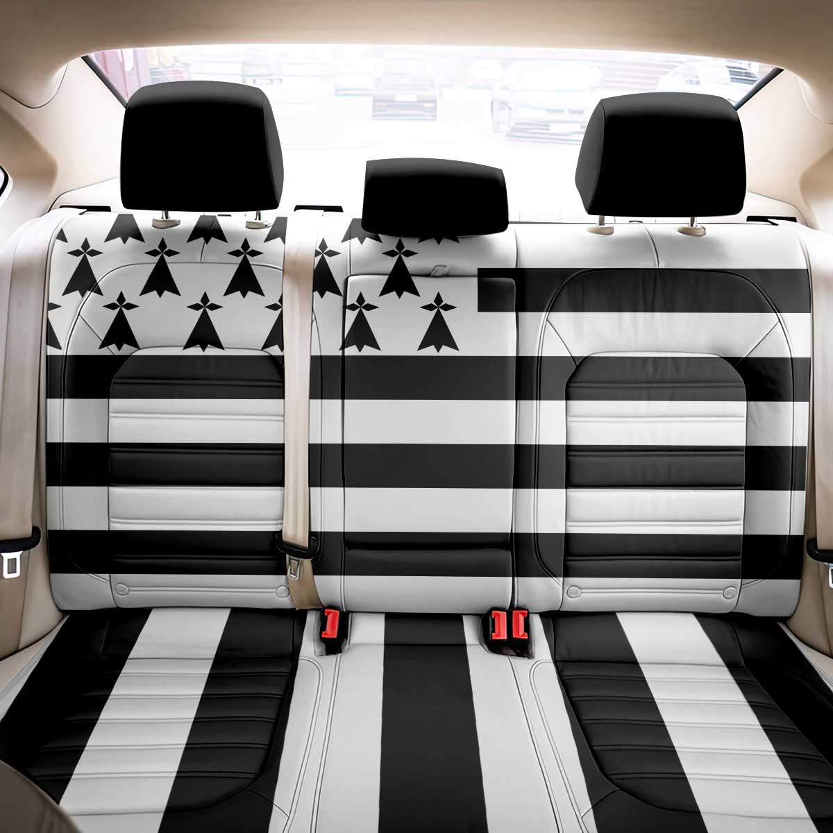 Brittany Flag Style Back Car Seat Cover Kentoch Mervel Eget Bezan Saotret - Wonder Print Shop