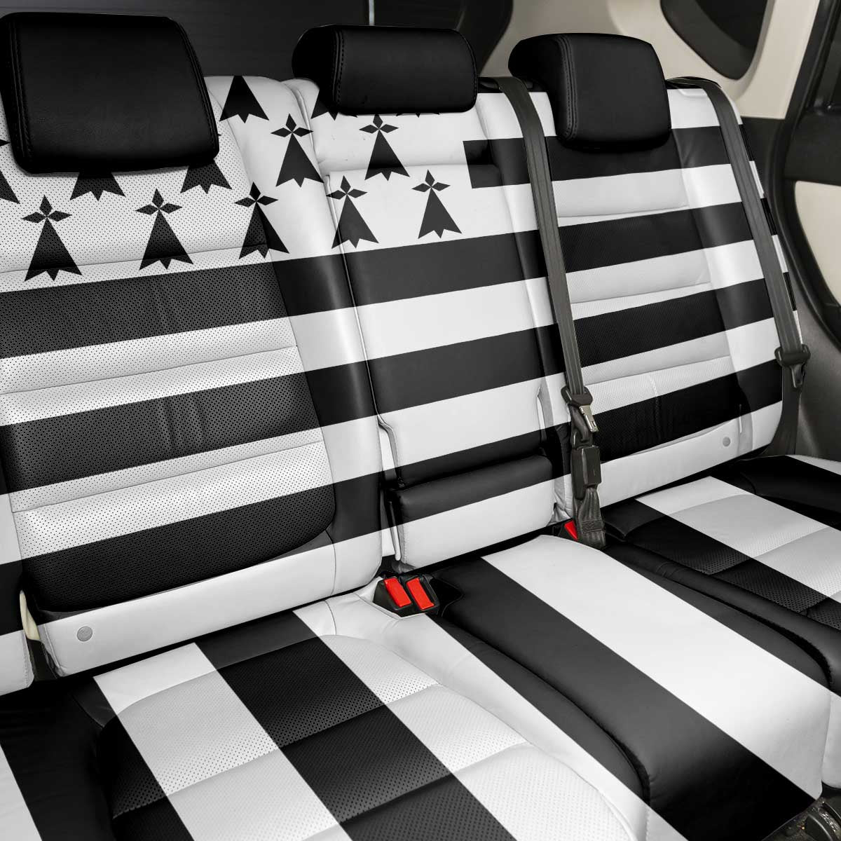 Brittany Flag Style Back Car Seat Cover Kentoch Mervel Eget Bezan Saotret - Wonder Print Shop
