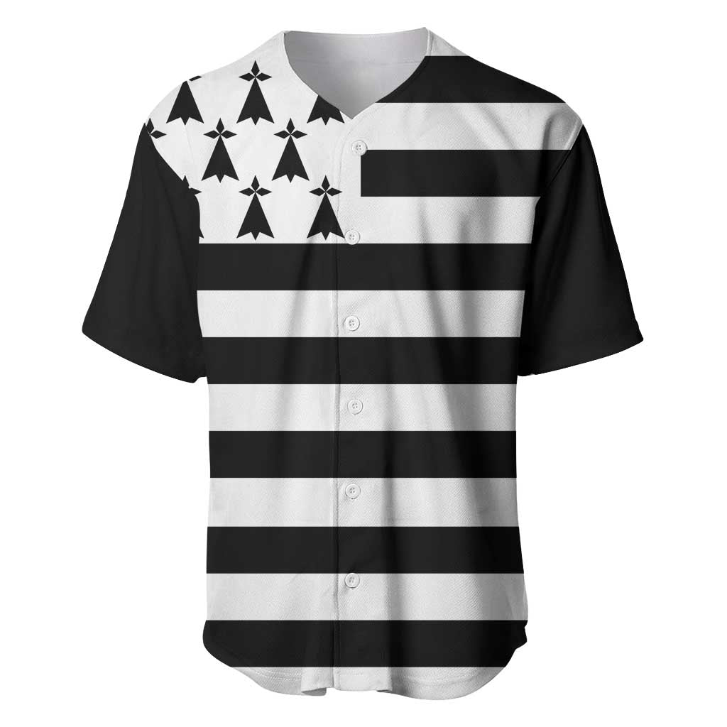 Brittany Flag Style Baseball Jersey Kentoch Mervel Eget Bezan Saotret - Wonder Print Shop