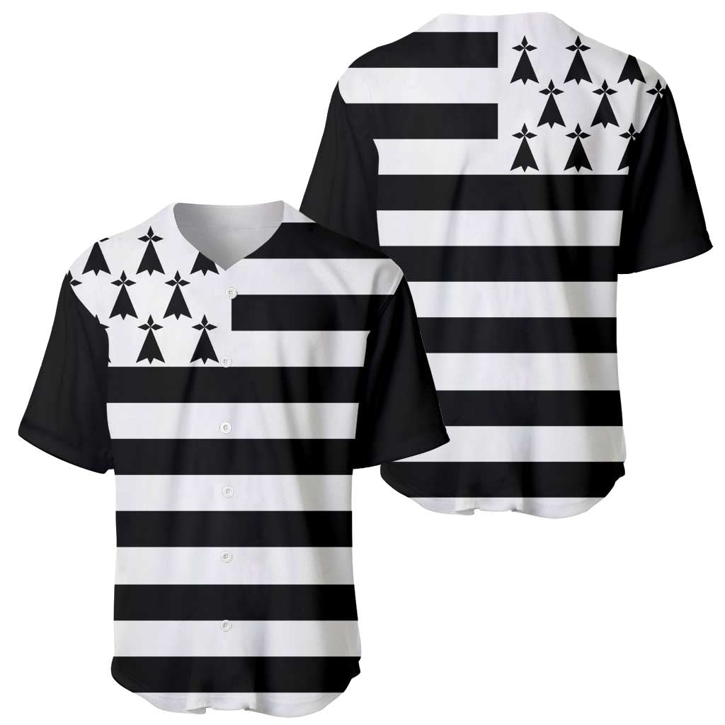 Brittany Flag Style Baseball Jersey Kentoch Mervel Eget Bezan Saotret - Wonder Print Shop