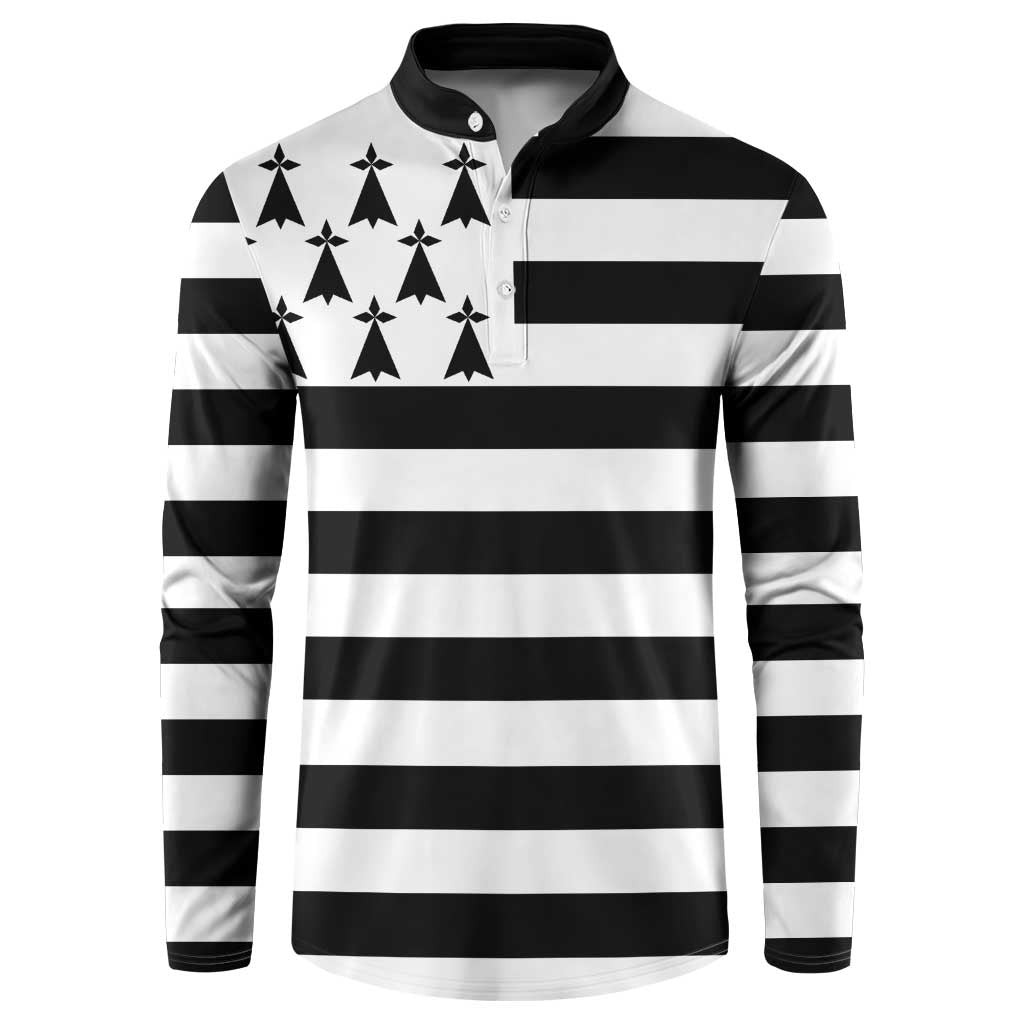 Brittany Flag Style Button Sweatshirt Kentoch Mervel Eget Bezan Saotret - Wonder Print Shop