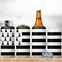 Brittany Flag Style 4 in 1 Can Cooler Tumbler Kentoch Mervel Eget Bezan Saotret - Wonder Print Shop