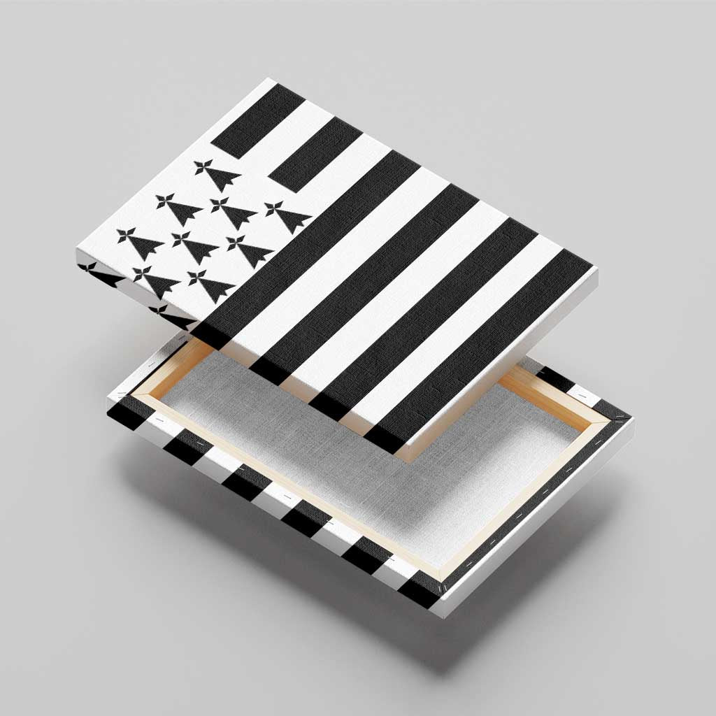 Brittany Flag Style Canvas Wall Art Kentoch Mervel Eget Bezan Saotret - Wonder Print Shop