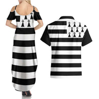 Brittany Flag Style Couples Matching Summer Maxi Dress and Hawaiian Shirt Kentoch Mervel Eget Bezan Saotret - Wonder Print Shop