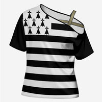 Brittany Flag Style Cross Shoulder Shirt Kentoch Mervel Eget Bezan Saotret - Wonder Print Shop