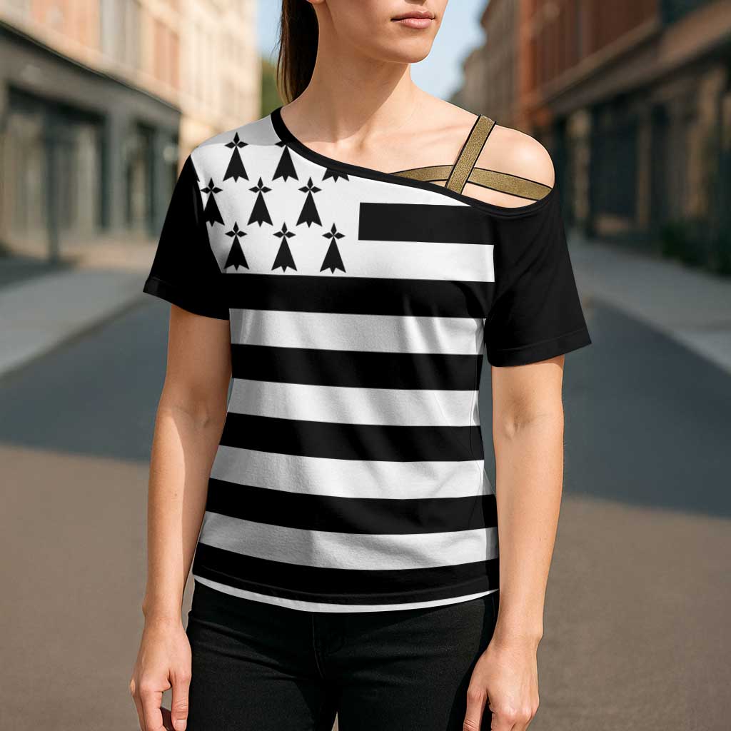 Brittany Flag Style Cross Shoulder Shirt Kentoch Mervel Eget Bezan Saotret - Wonder Print Shop
