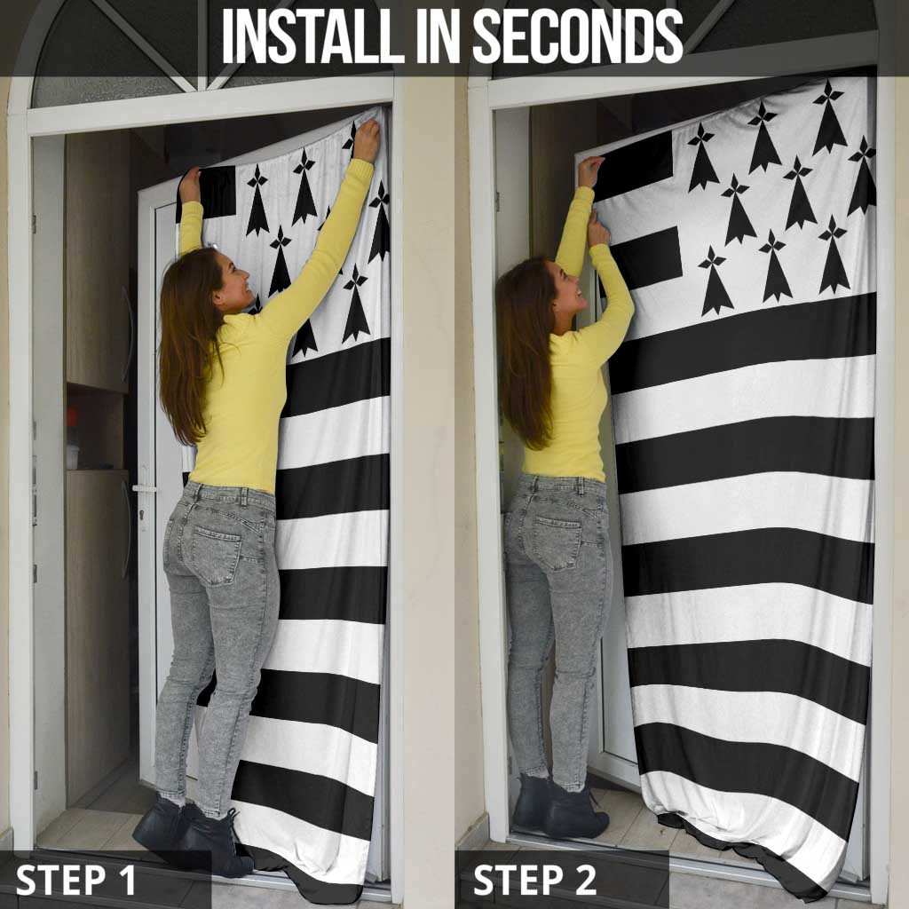 Brittany Flag Style Door Cover Kentoch Mervel Eget Bezan Saotret - Wonder Print Shop