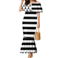 Brittany Flag Style Family Matching Mermaid Dress and Hawaiian Shirt Kentoch Mervel Eget Bezan Saotret - Wonder Print Shop