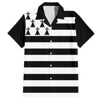 Brittany Flag Style Family Matching Off The Shoulder Long Sleeve Dress and Hawaiian Shirt Kentoch Mervel Eget Bezan Saotret - Wonder Print Shop