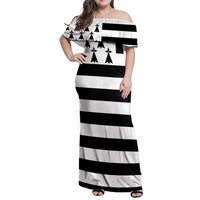 Brittany Flag Style Family Matching Off Shoulder Maxi Dress and Hawaiian Shirt Kentoch Mervel Eget Bezan Saotret - Wonder Print Shop