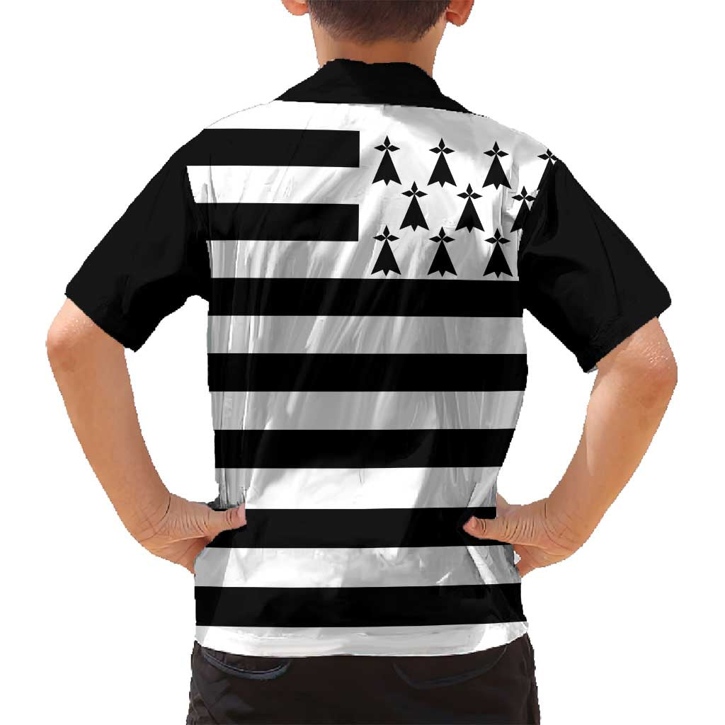 Brittany Flag Style Family Matching Off Shoulder Short Dress and Hawaiian Shirt Kentoch Mervel Eget Bezan Saotret - Wonder Print Shop