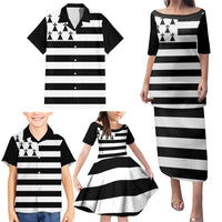 Brittany Flag Style Family Matching Puletasi and Hawaiian Shirt Kentoch Mervel Eget Bezan Saotret - Wonder Print Shop