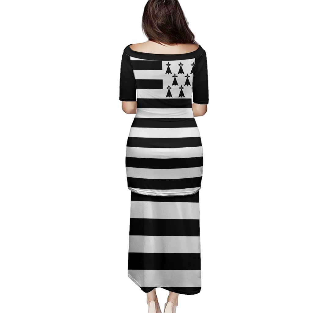 Brittany Flag Style Family Matching Puletasi and Hawaiian Shirt Kentoch Mervel Eget Bezan Saotret - Wonder Print Shop