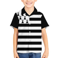 Brittany Flag Style Family Matching Short Sleeve Bodycon Dress and Hawaiian Shirt Kentoch Mervel Eget Bezan Saotret - Wonder Print Shop