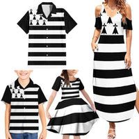 Brittany Flag Style Family Matching Summer Maxi Dress and Hawaiian Shirt Kentoch Mervel Eget Bezan Saotret - Wonder Print Shop