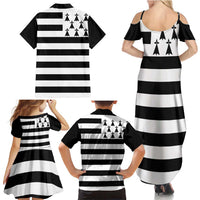 Brittany Flag Style Family Matching Summer Maxi Dress and Hawaiian Shirt Kentoch Mervel Eget Bezan Saotret - Wonder Print Shop