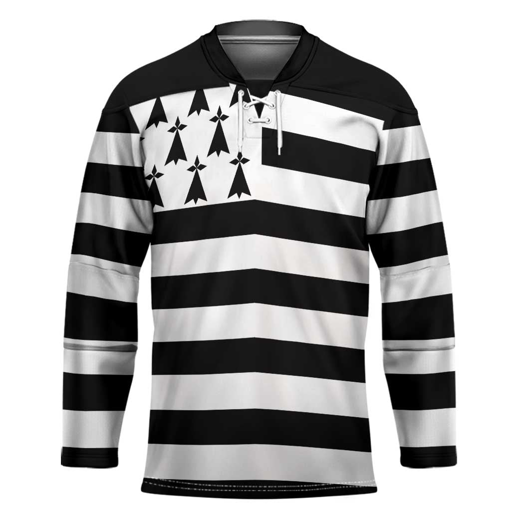Brittany Flag Style Hockey Jersey Kentoch Mervel Eget Bezan Saotret - Wonder Print Shop