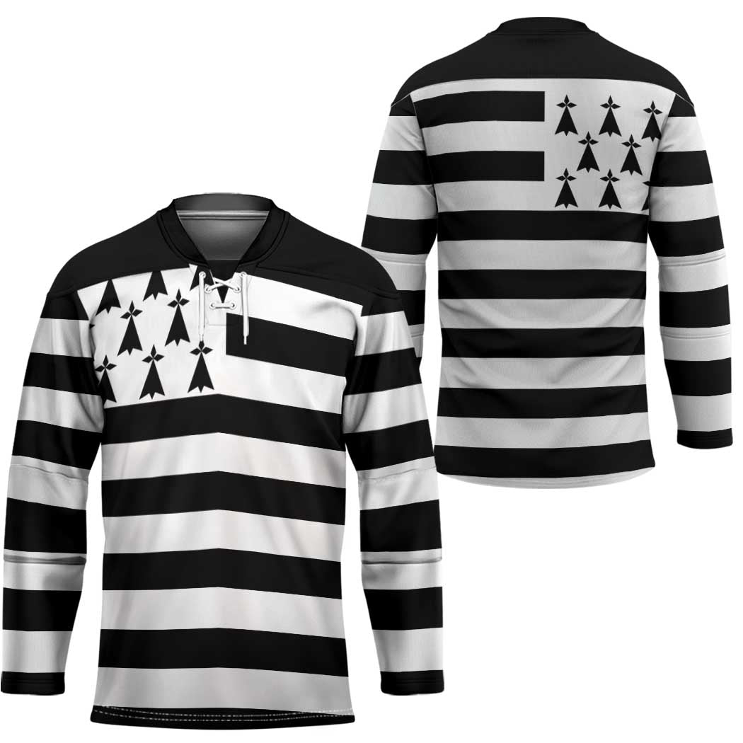 Brittany Flag Style Hockey Jersey Kentoch Mervel Eget Bezan Saotret - Wonder Print Shop