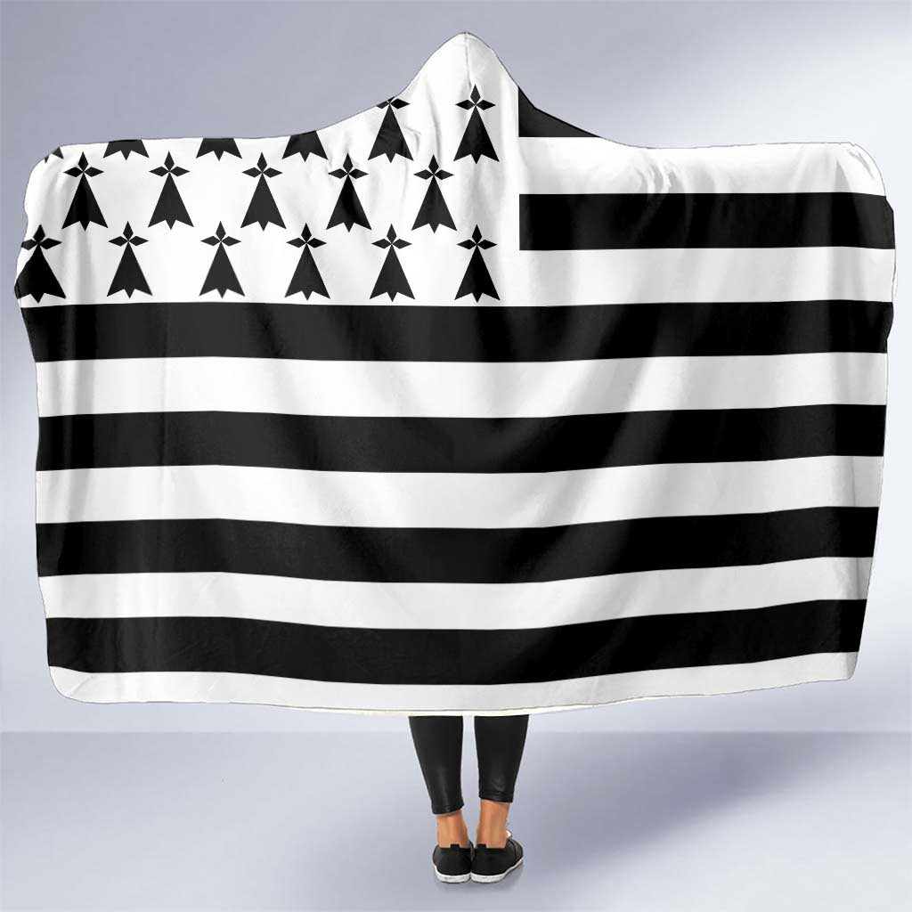 Brittany Flag Style Hooded Blanket Kentoch Mervel Eget Bezan Saotret - Wonder Print Shop
