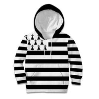Brittany Flag Style Kid Hoodie Kentoch Mervel Eget Bezan Saotret - Wonder Print Shop