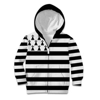 Brittany Flag Style Kid Hoodie Kentoch Mervel Eget Bezan Saotret - Wonder Print Shop
