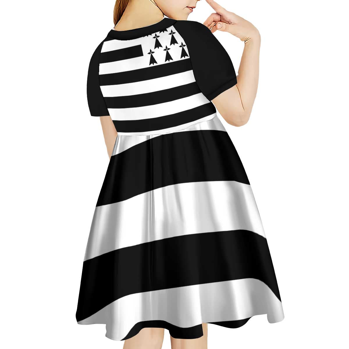 Brittany Flag Style Kid Short Sleeve Dress Kentoch Mervel Eget Bezan Saotret - Wonder Print Shop