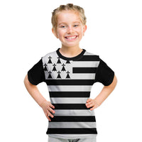 Brittany Flag Style Kid T Shirt Kentoch Mervel Eget Bezan Saotret - Wonder Print Shop