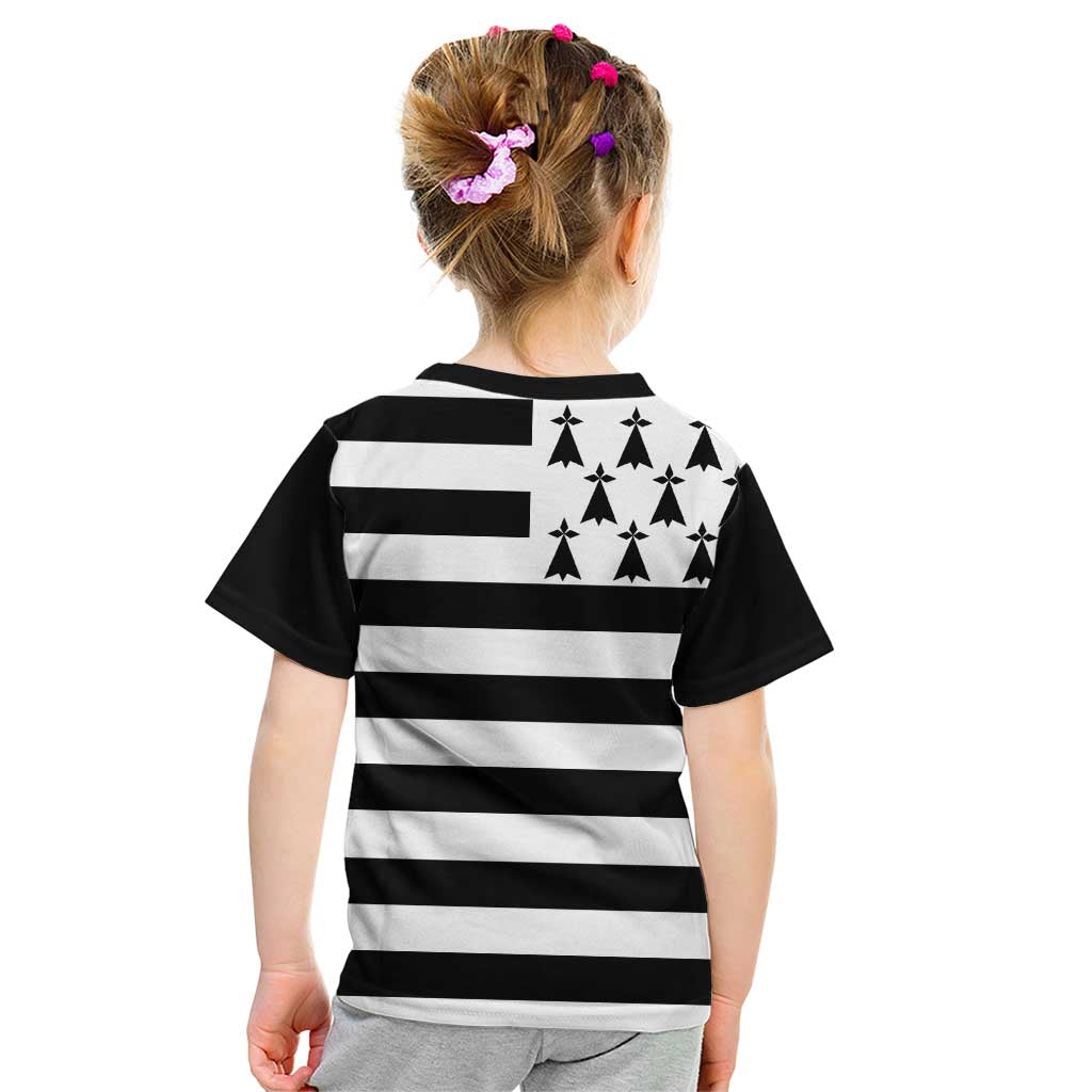 Brittany Flag Style Kid T Shirt Kentoch Mervel Eget Bezan Saotret - Wonder Print Shop