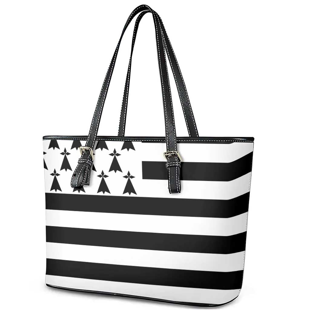 Brittany Flag Style Leather Tote Bag Kentoch Mervel Eget Bezan Saotret - Wonder Print Shop