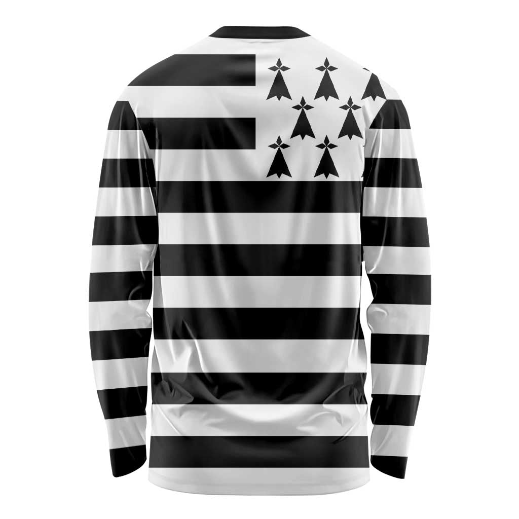 Brittany Flag Style Long Sleeve Shirt Kentoch Mervel Eget Bezan Saotret - Wonder Print Shop